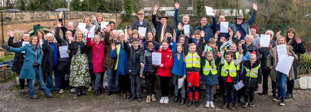 Many of the recipients of the Environmental Awards at a ceremony at Stockport Hydro in March 2023.