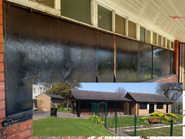 Under the canopy of the Bowling Pavilion