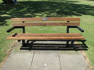 Bench dedicated to Pamela Holloway after