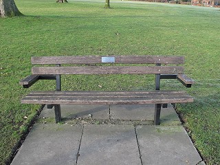 Bench dedicated to Pamela Holloway before